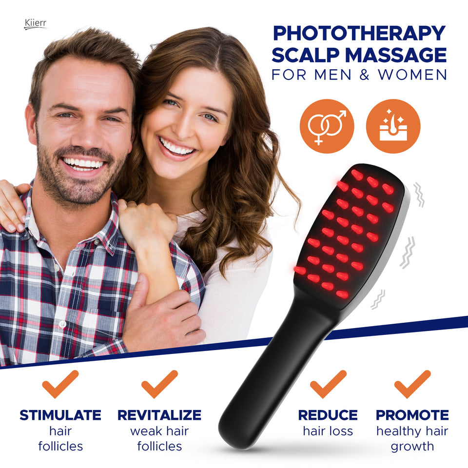 Red/Blue Light Phototherapy Massage Comb