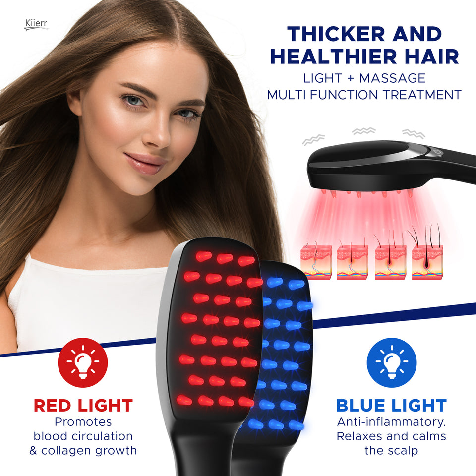 Red/Blue Light Phototherapy Massage Comb