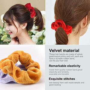 50 Pcs Premium Velvet Hair Scrunchies