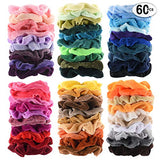 60 Pcs Premium Velvet Elastic Hair Scrunchies| My-Hairdo