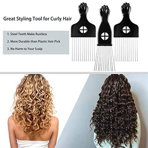 Women 3 Pack Metal Curly Hair Pick| My-Hairdo