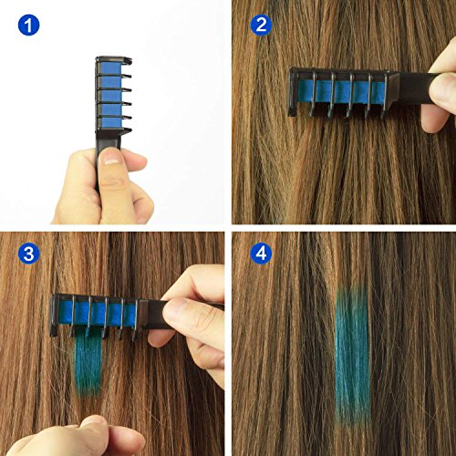 Temporary Bright Hair Chalk Comb| My-Hairdo