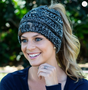 Soft Knit Ponytail Beanie